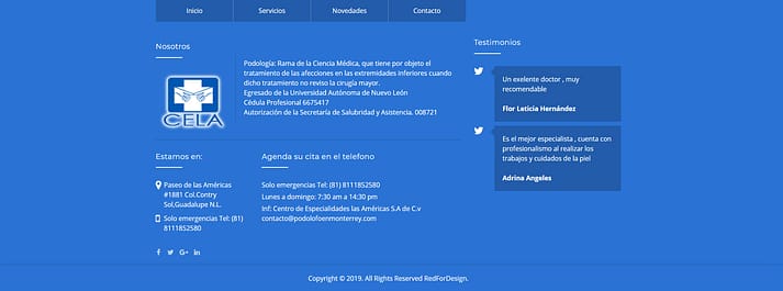 Desarrollo web para el podólogo